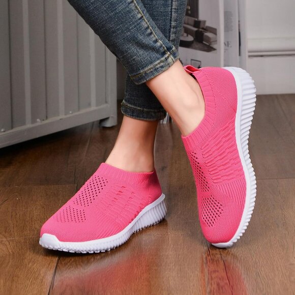 Women's Rosy Athletic Walking Casual Mesh-Comfortable Tennis Workout Sneakers - Picture 4 of 6